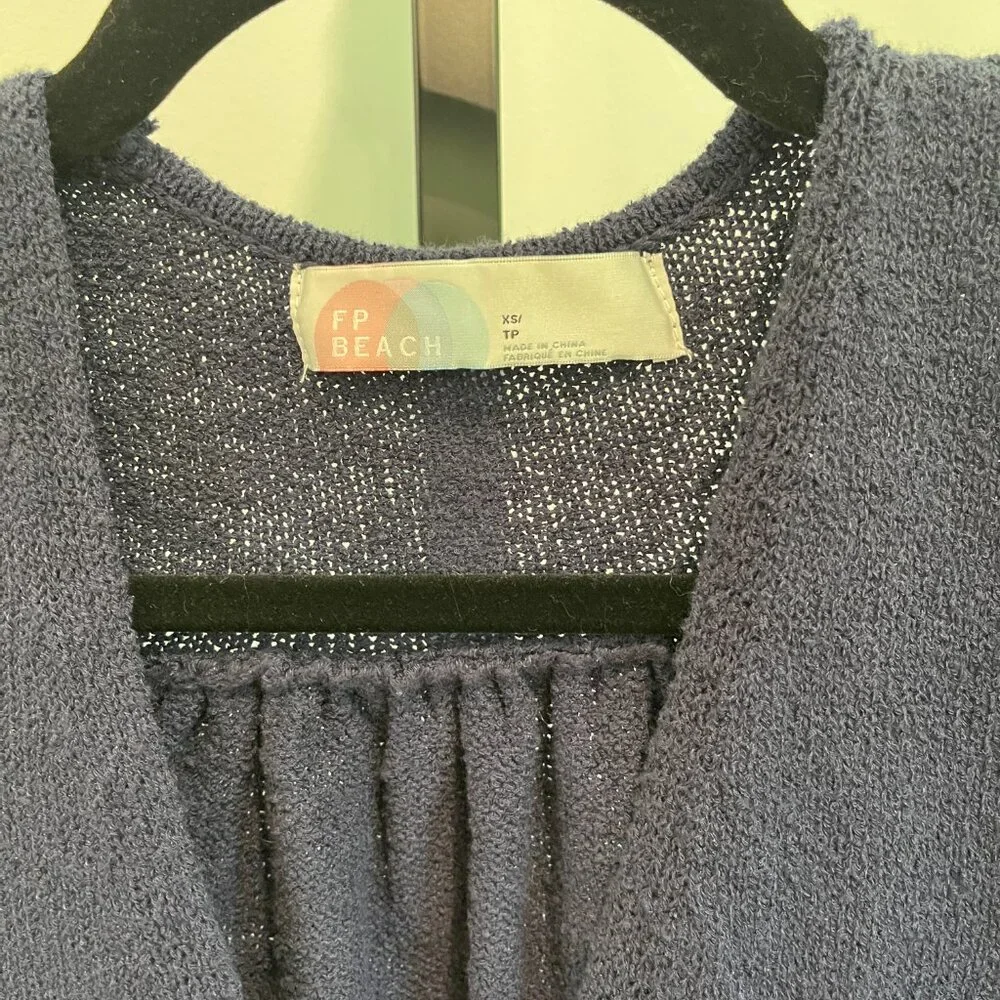 Free People Beach Women’s Lindsay Sweater Jumpsuit in Navy Blue NWOT Size XS
